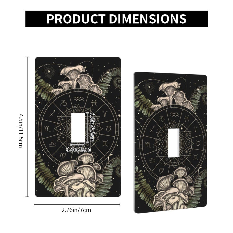 MOLIAN Witchy Mushroom Gaming Light Switch Cover, Single Gang Toggle 1 Gang 4.50"" X 2.76"" Wall Plate Cover, Kitchen Home Decor - Image 2